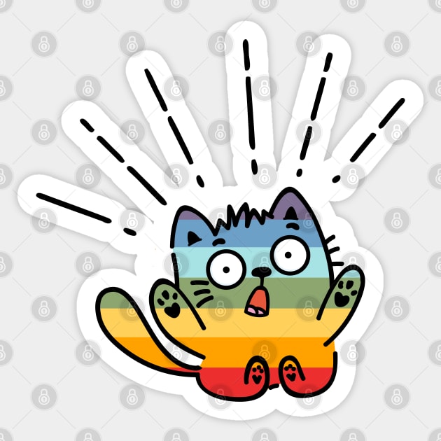 Rainbow Kitten Surprise Sticker by Happy Lime